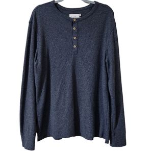 Goodfellow Henley Long Sleeve Casual Shirt for Men Size Large Grey/Blue